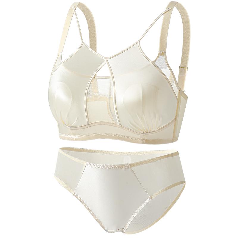 Puhas Iha Seksikas Võrkpitsist Aluspesu Naiste Üliõhuke Suure Rinnaga Väikese Külgmise Rinnaga Vältiv Rindade Vajumist Rinnahoidja Komplekt