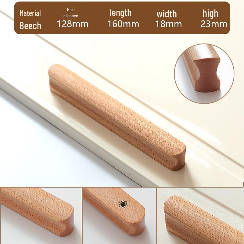 Mâner modern minimalist din lemn masiv pentru ușă și sertar