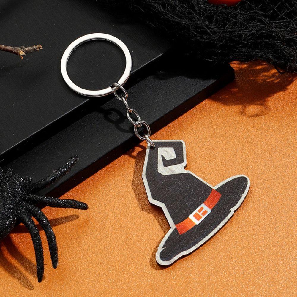 Car Hanging Pumpkin Ghost Witch Hat Keychain Bag Pendants Halloween Keychain Cute   Birthday Gifts
