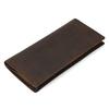 RFID Leather Long Wallet Retro Crazy Horse Leather Long Leather Zipper Wallet Multi Card Mens Long Purse Husband Father Gift