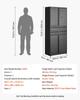 VEVOR Metal Storage Cabinet, 81.5 kg Shelf Load Capacity, 1800 mm Tall Garage Tool Storage Cabinet with 4 Locking Doors and Adjustable Shelves