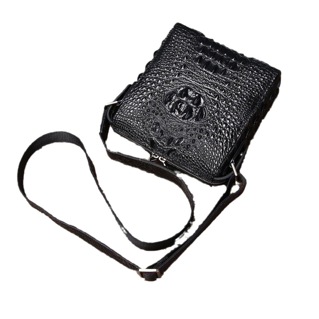 New Crocodile Bone Pattern Men's Single Shoulder Cross Bag, Fashionable and Casual Men's Bag, Trendy Bag, Outdoor Small Shoulder Bag