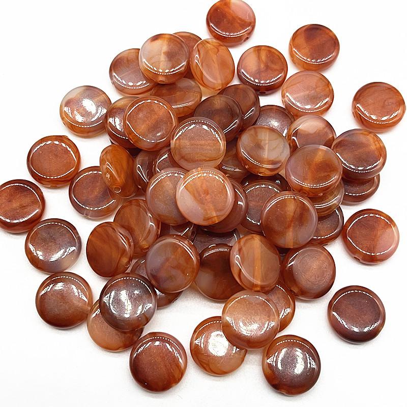 20pcs 15mm Imitation Natural Stone Beads Oval Shape Acrylic Beads for Jewelry Making DIY Handmade Earring Accessories