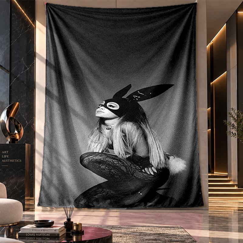 Wandbehang Wandteppich, Ariana Grande Bedruckter Stoff Hintergrund für Schlafsaal Party Dekoration