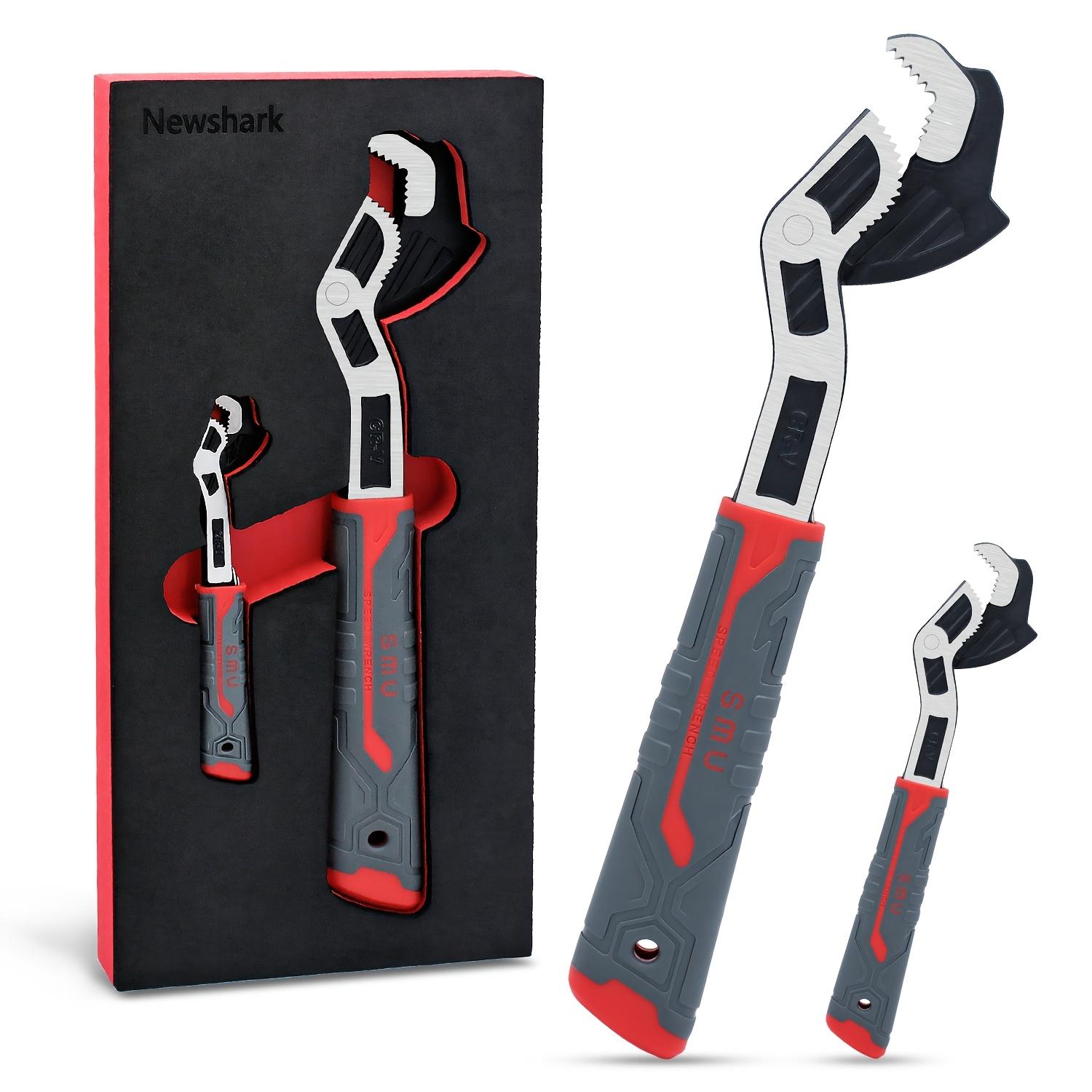 

2 шт. Регулируемый гаечный ключ - Автоматическая регулировка размера, 6 /12 трубный ключ, раскрытие губок от 9/32 до 1-11/16 дюйма, для дома, гаража, инструмент для сантехнических работ