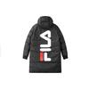 FILA Loose Casual Mid-Length Warm Down Jacket Men Outerwear Deep-Black F11U048956F-BK