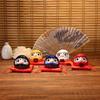 Japanese Ceramic Daruma Coin Bank Sculpture, Living Room Entrance and Hallway Table Decor, Wealth-Attracting Feng Shui Ornament