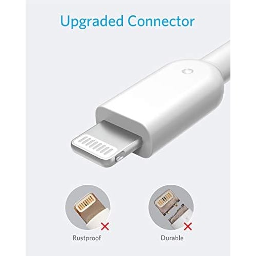Anker PowerLine II Lightning USB Cable MFi Certified Ultra Durable Compatible with iPhone 14 / 13 / 12 / SE (3rd Generation) / iPad (0.9m White x 3)