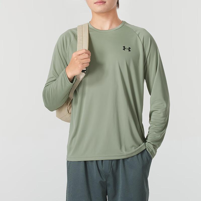Under Armour Outdoor Fashion Crew Neck Casual Long Sleeve Raglan Breathable T-Shirt Men Tops Green 1327970-504