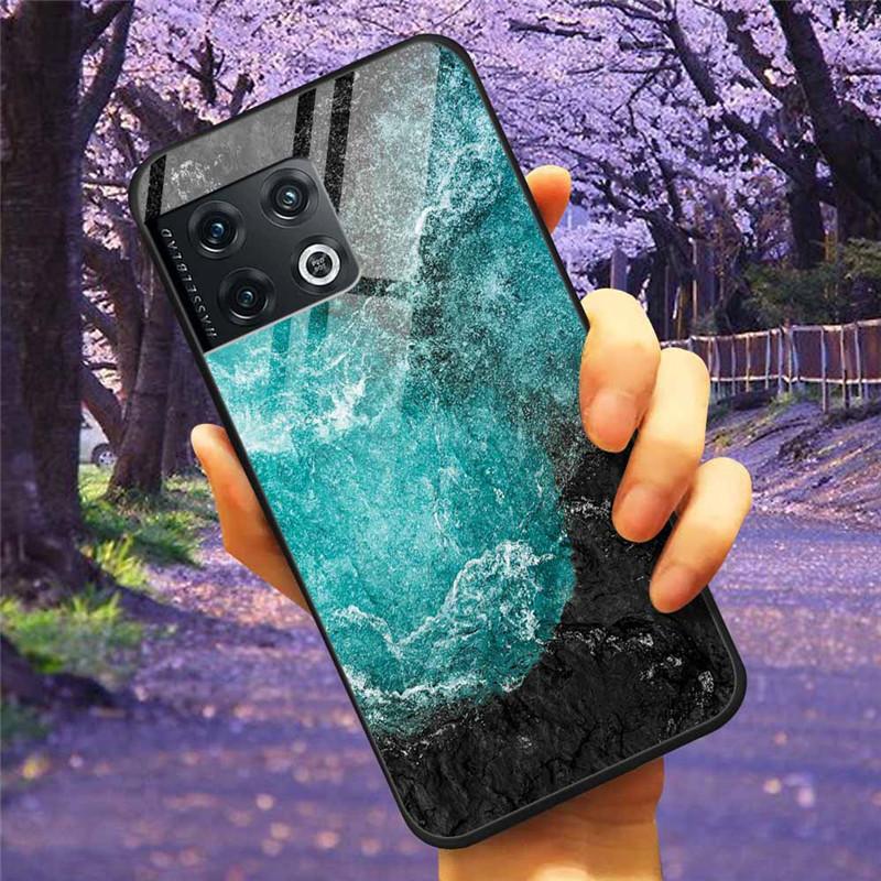 Für OnePlus 10 Pro 5G Hülle 6,7'' Gehärtetes Glas Sternenmarmor Harte Rückseite für One Plus 10Pro Funda Capa Oneplus10pro Coque