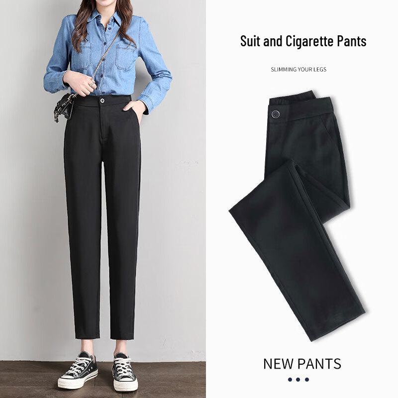 FitonTon Women's High-Waisted Tapered Suit Pants