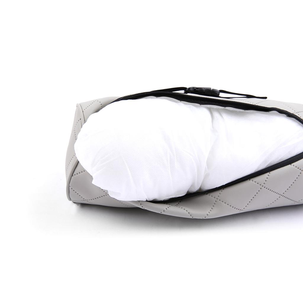 Car Headrest Neck Pillow Comfy Nap for Adults SUV Embroidered Leather Memory Foam Supports Rest Pillows
