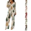 Women's Casual Fashion V-neck Loose Christmas Printed Pajamas Pajamas Set