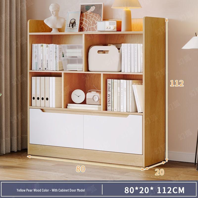 Freestanding Multi-Layer Bookshelf and Storage Cabinet for Bedroom