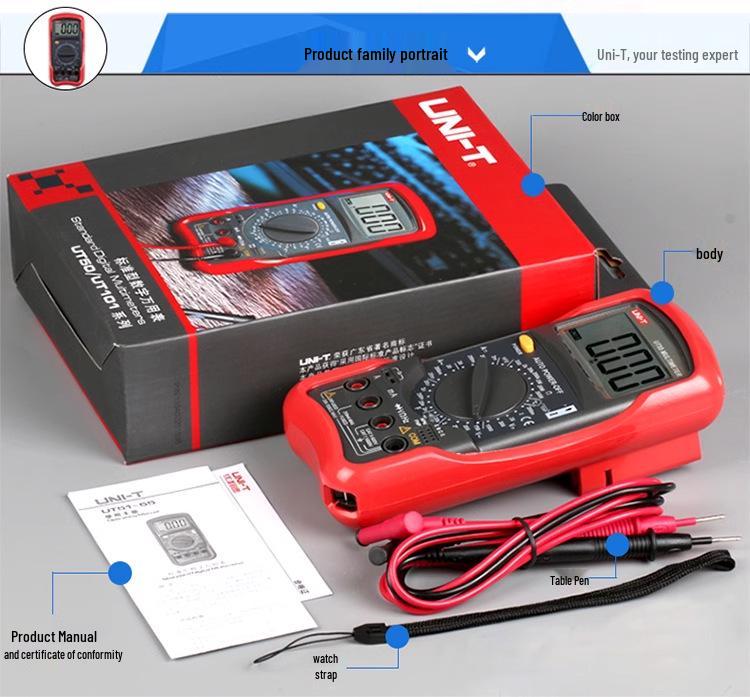UNI-T UT51-56 High-Precision Multimeter: Multi-Function Electrician Repair Tool