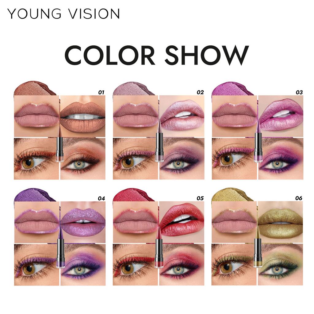 Glitter Lipstick Long-Lasting Shimmering Finish for Bold and Glossy Lips Easy Contour Multi-Use for Lips, Lip Liner, Eyeshadow, and Eyeliner