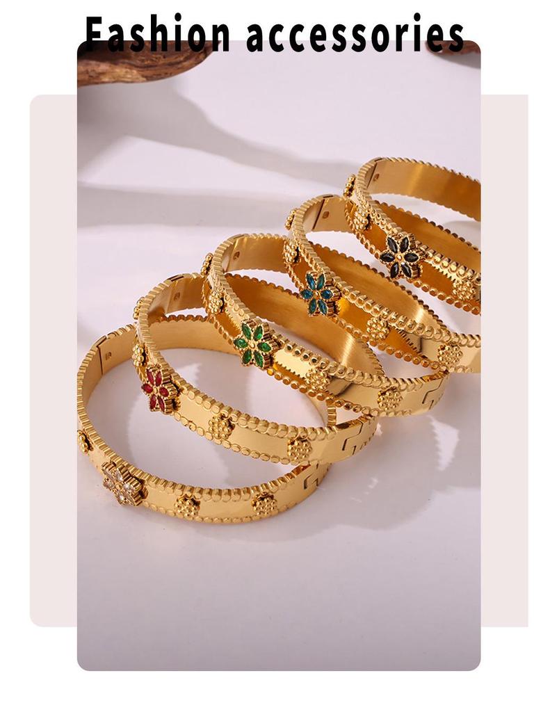 18K Gold-Plated Zircon Snowflake Ferris Wheel Bracelet