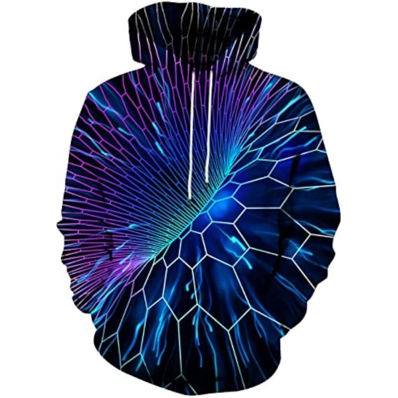 3D Novelty Hoodies for Men Cool Graphic Pullover Sweatshirts with Pockets