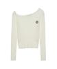 Nigaennikol Drape Off Shoulder Knit_Cream
