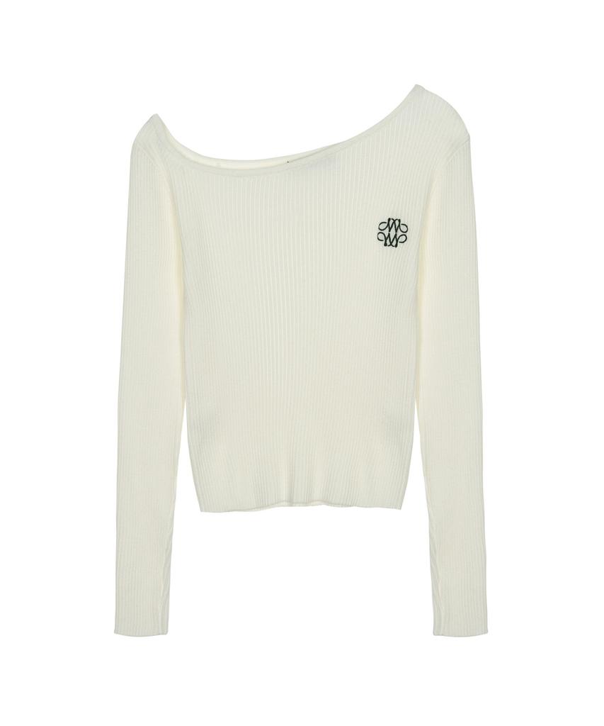 Nigaennikol Drape Off Shoulder Knit_Cream