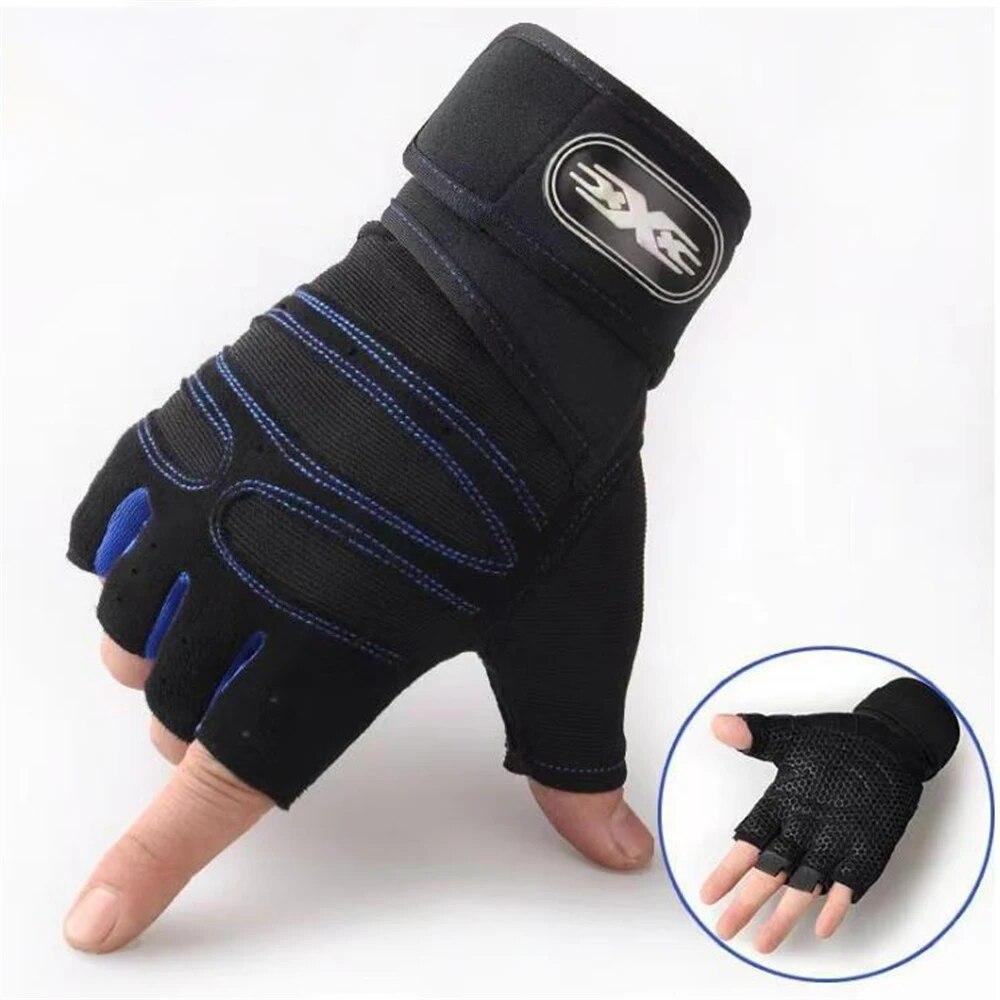 Fitness Gloves MEN'S AND WOMEN'S Half Finger Sports Tactical Cycling Leaky Finger Half Outdoor Hiking Long Wrist Non-slip