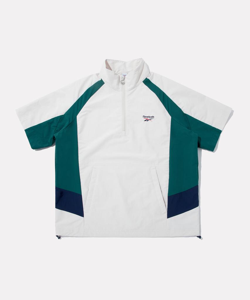 Reebok Dna Colorblock Short Sleeve Anorak - Ivory:Green