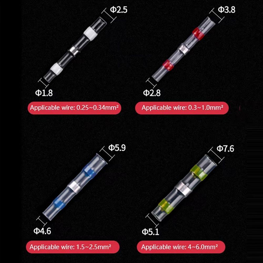 500Pcs/Set Insulated Heat Shrink Tube With Solder Seal Butt Connectors Electrical Wire Terminal