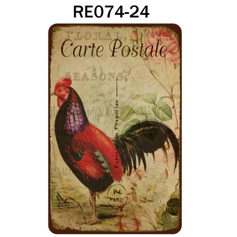 Happy-Hens Fresh Eggs Metal Tinplate Poster Chickens Farm Shop Poster Vintage Restaurant Wall Decor Retro Plaque Signs 20*30cm