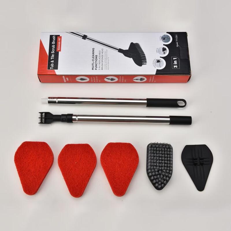 Ret retractable Triangular Floor Cleaning Brush Set