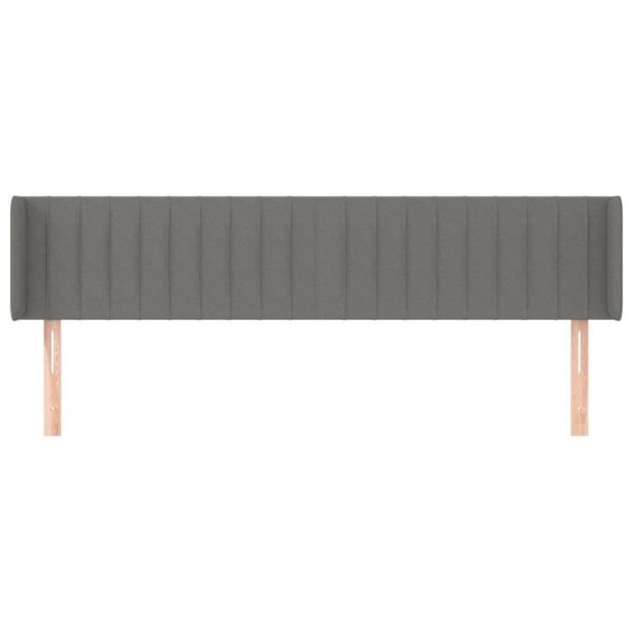 VidaXL Tête de lit avec oreilles Gris foncé 163x16x78-88 cm Tissu3119013