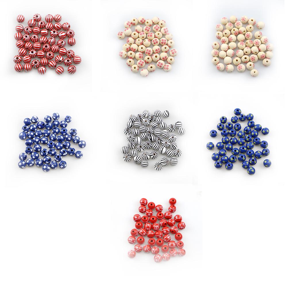 Wood Separation Beads DIY Decoration Spacer Balls Pocket-Size Sewing Bead Set Bracelet Charms Jewelry Handmade Needlework