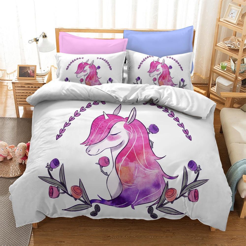 Bettwäsche-Set, Einhorn-Serie Größe Dreiteiliger Bettbezug