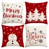 1Pc/4Pcs Christmas Pillow Cover, Merry Christmas Hello Winter Vacation Sofa Cushion Cover Decoration Living Room Cushion Cover