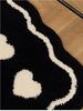 Inyahome Black and White Flower Shaped Bathroom Rugs Bathmats Luxury Shaggy High Absorbent and Anti Slip Indoor Floor Carpet