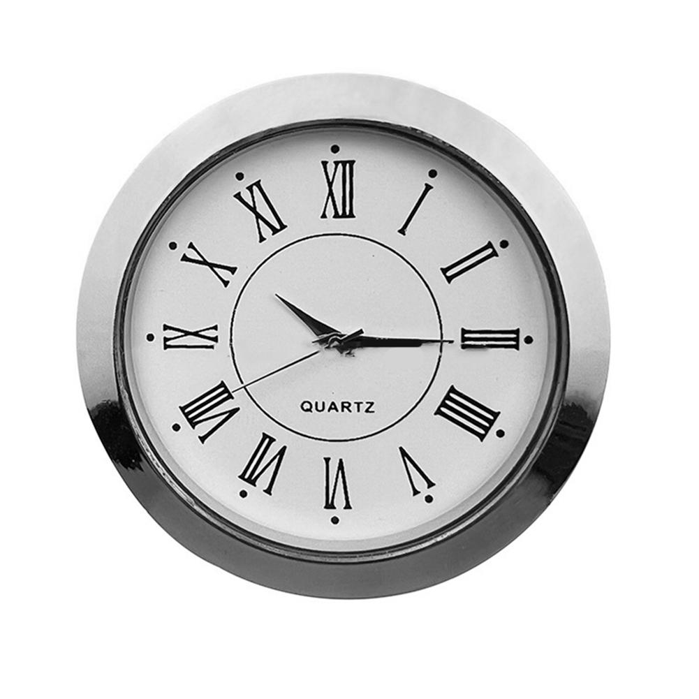 Back 45mm Quartz Movement Clock Craft Clock Insert Scratch-Resistant Lens Silver Tone Bezel Stainless Steel Back