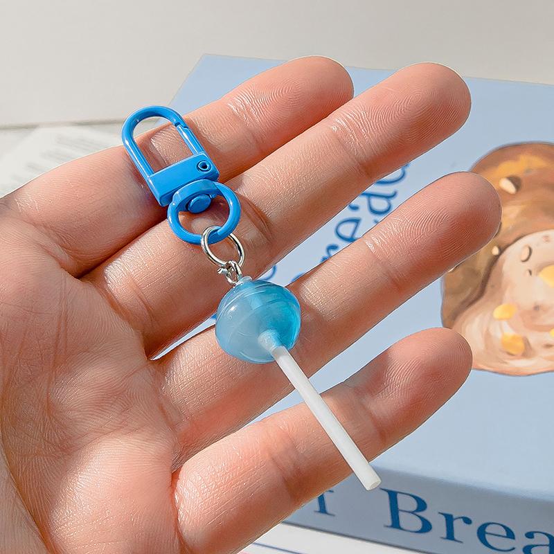 Cute Resin Candy Lollipop Keychain Mini 3D Simulation Food Key Rings For Women Girls Handbag Pendant Diy Kids Jewelry Gifts