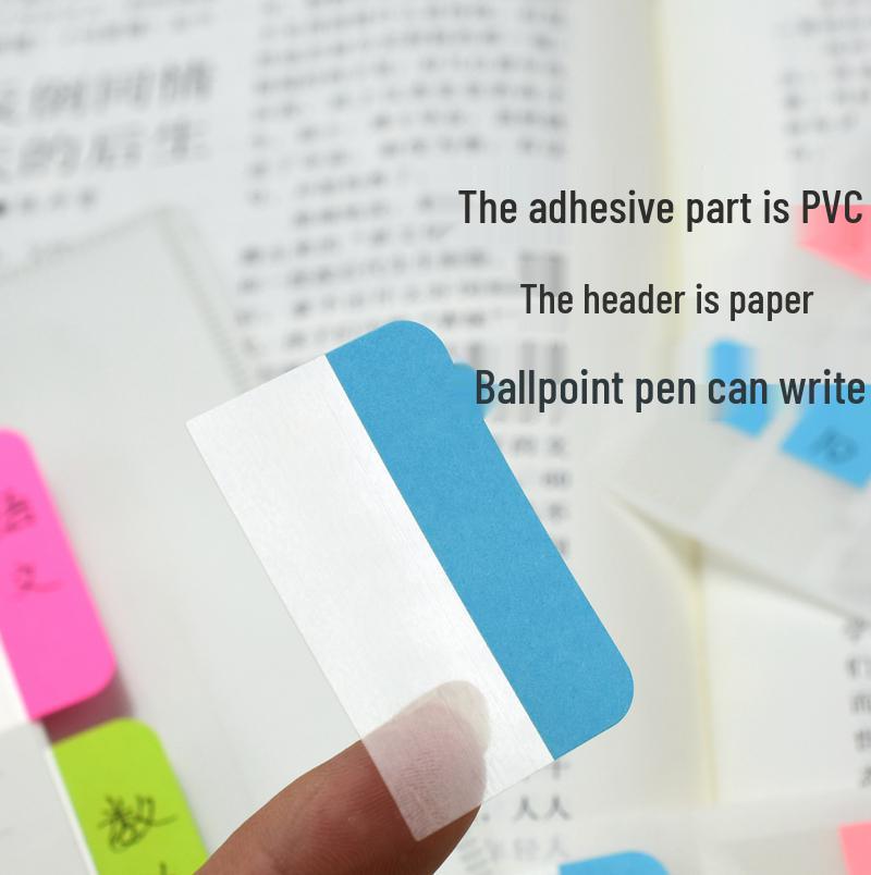 Repositionable PVC-Paper Index Labels: Colored Office Sticky Notes for Students
