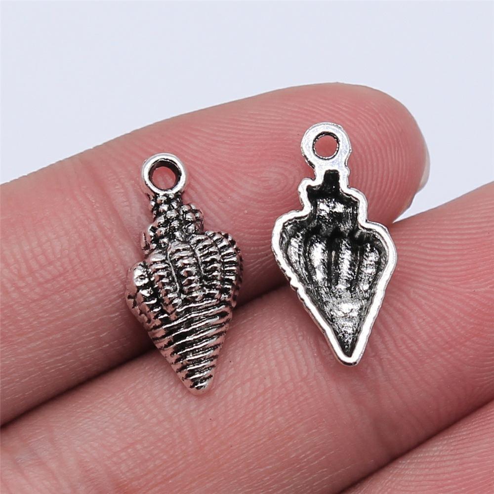 20pcs Shell Charms Antique Silver Color Sea Shell Pendant Charms Shell Charms For Jewelry Making DIY Craft