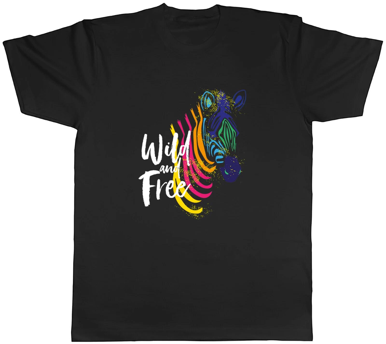 Wild And Free Zebra Mens Unisex T-Shirt Tee XXXXL