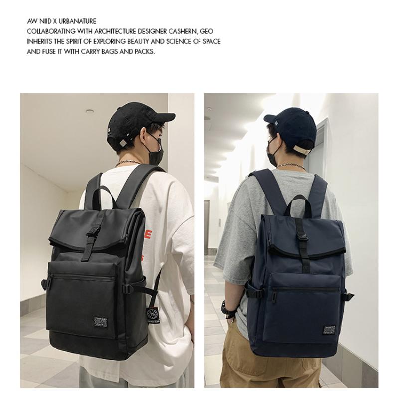 2025 Neuer Einfacher Unifarbener Herrenrucksack Lässige Reise-Umhängetasche Computer-Laptop-Rucksack Tragbare College-Studenten-Büchertasche