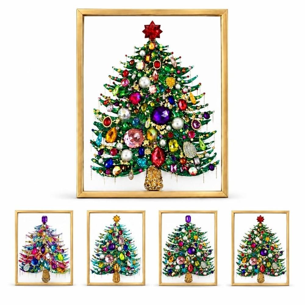 1 Set Gem Art Weihnachtsbaum Kunst-Kit DIY Feiertagsbastelset Baumdekoration Set Weihnachtsbasteln