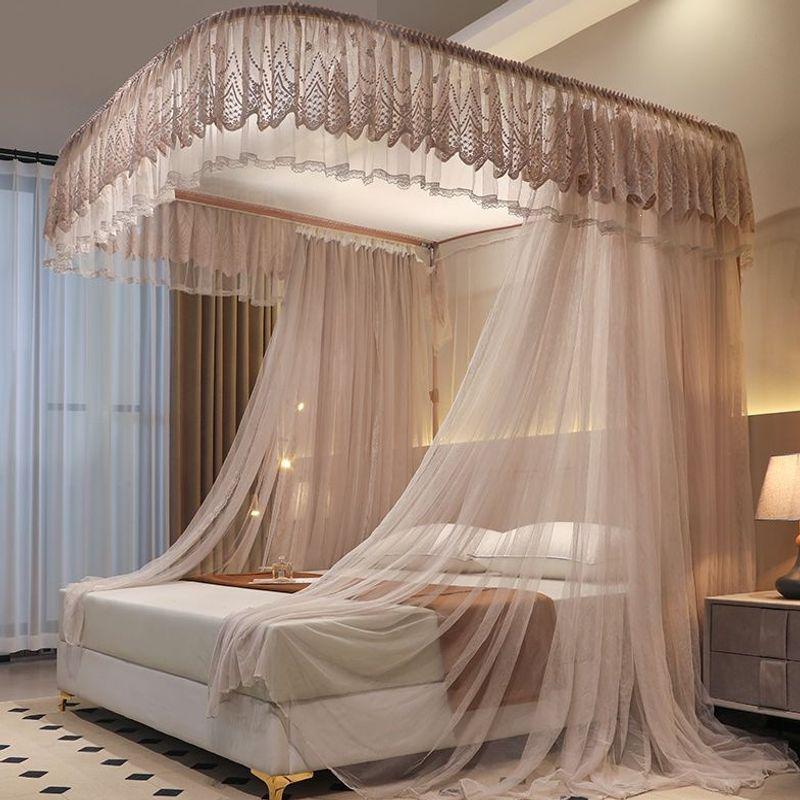 Thickened U-Shaped Mosquito Net Tent: Rail-Type, Three-Door, Princess Style for Home Use (1.8/1.2 Bed)