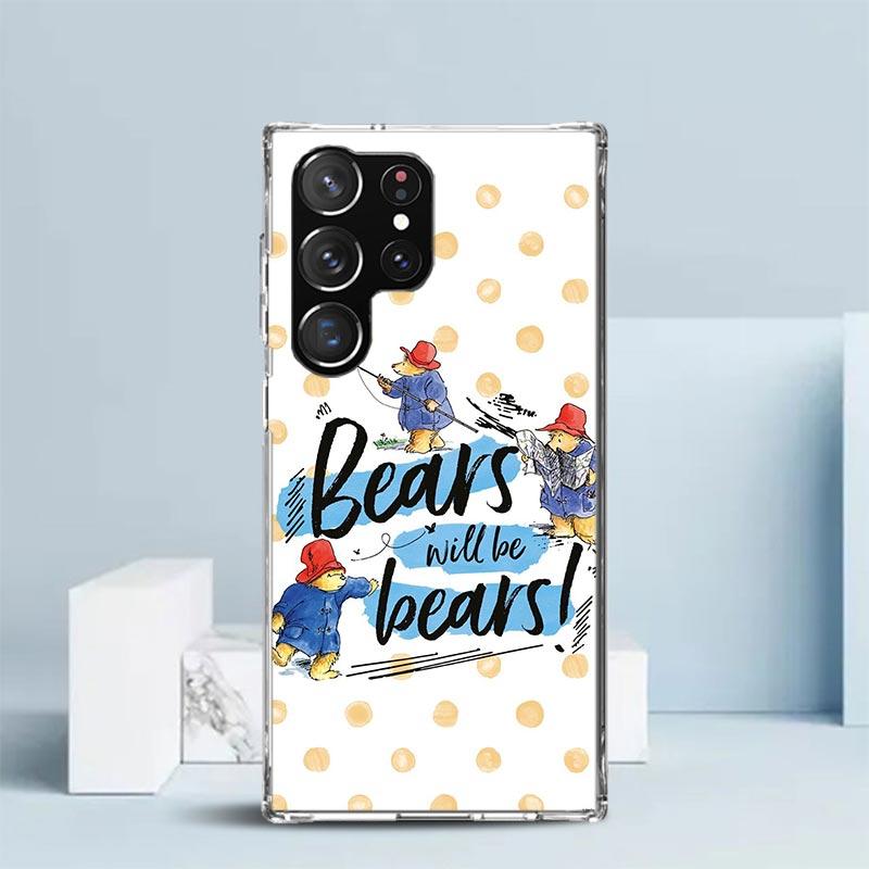 Cute P-PaddingtonS Bear Soft Cover for Samsung Galaxy S25 Edge S26 S24 S23 Ultra Phone Case S22 S21 Plus S20 FE Print Pattern Sh