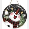 Christmas Decoration Wooden Door Plate Cross-border Amazon Hot New Round Brand Crafts Decoration Listing