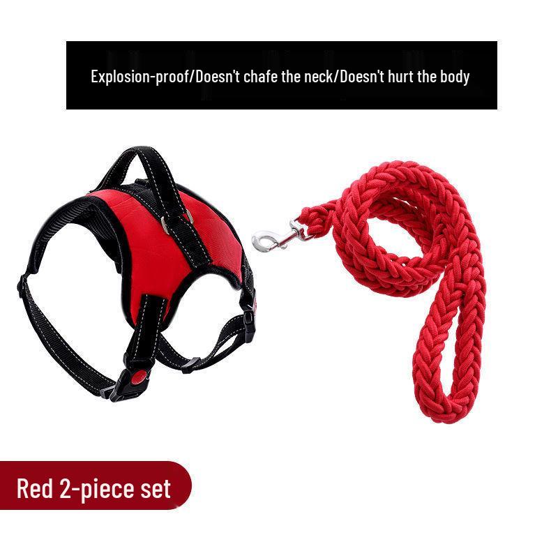 Golden Retriever & Labrador Medium-Large Dog Harness-Leash with Thick, Eight-Strand, Explosion-Proof Rope