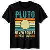 Pluto Mai Dimenticare 1930-2006 Astronomia Pianeta Storia Retrò Maglietta Uomo Donna