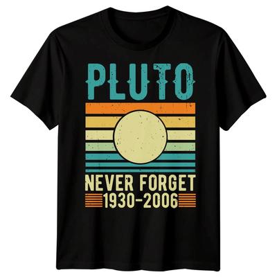 Pluto Nooit Vergeten 1930-2006 Astronomie Planeet Geschiedenis Retro Heren Dames T-shirt