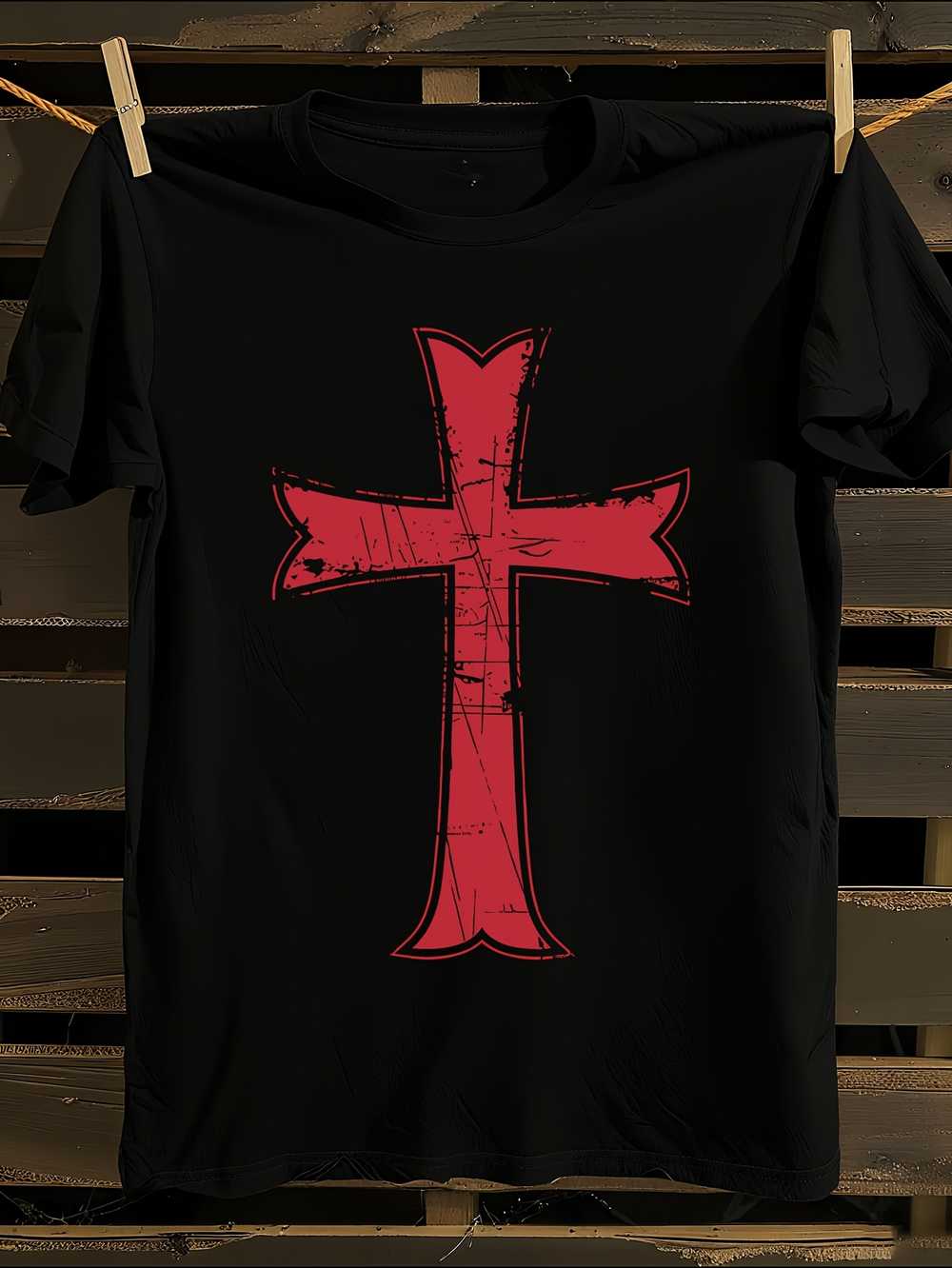 

Distressed Crusader Knight Design Premium T-Shirt XXL