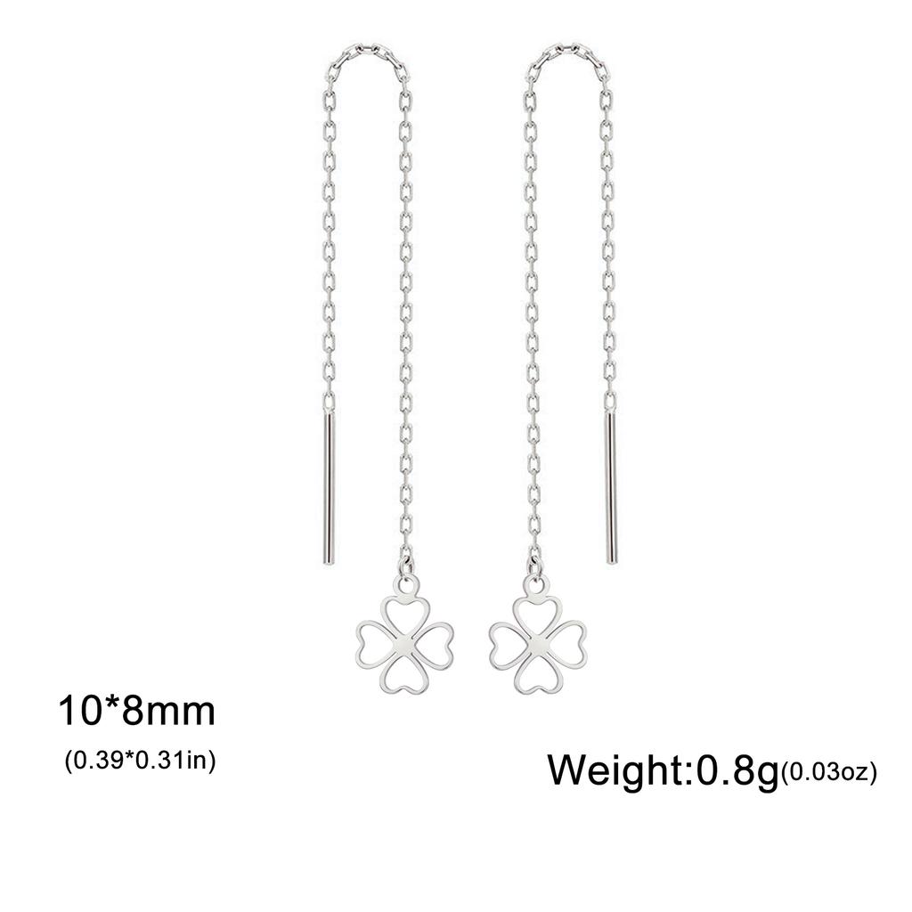 Stainless Steel Mini Four-leaf Clover Pendant Earrings Gold Color Lucky Earrings Jewelry Wholesale Mother's Day Gifts 2026