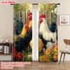 2pcs   Plane Printing Curtains Chicken Theme Polyester (without Rod) Decorations Inside Ldeal for Bedroom & Living Room